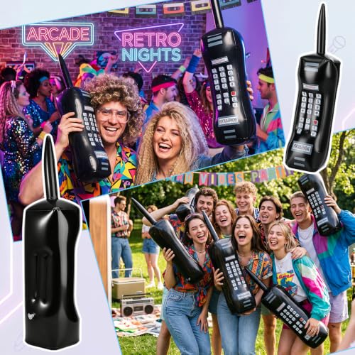 8pcs Inflatable Retro Mobile Phone Party Decorations 26 Inch - 80s 90s