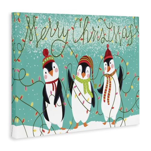 Unframed 48 x 36 Inch Christmas Canvas Wall Art - Merry Holiday Decor