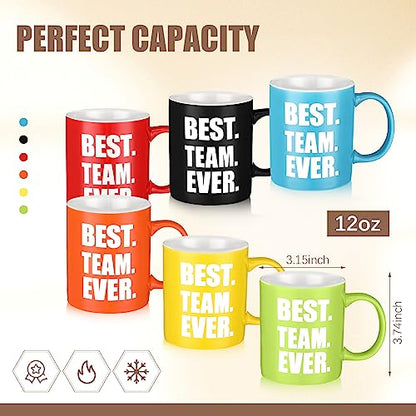 Multicolor Christmas Team Mugs Set - 12 oz Best Team Ever Gifts