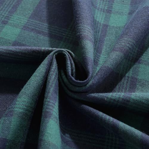 Rectangle Fabric Tablecloth Set - Blue & Green Plaid, 55x120 Inches, 2 Pack - Holiday Dining Cover