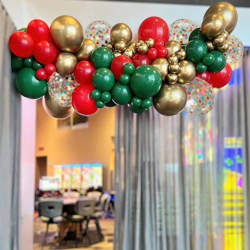 Red Green Gold Balloons 70 Pack for Christmas Party - Variation: Red Green
