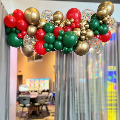 Red Green Gold Balloons 70 Pack for Christmas Party - Variation: Red Green