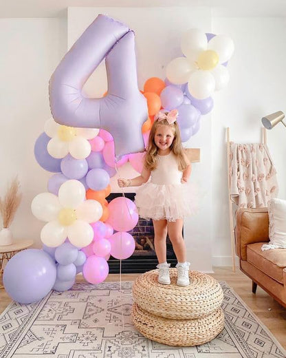 Number 0 Balloons - 40 Inch Cream Purple Birthday Decorations for All Ages | Perfect for Weddings & Baby Showers