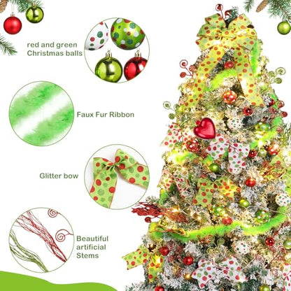 Christmas Ornament Set with 70 Decorations Including Balls Bows & LED - Classic