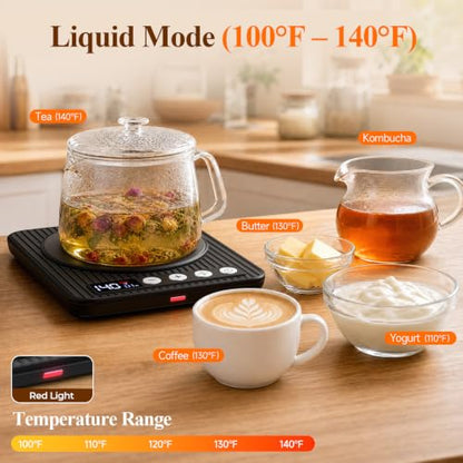 Black Sourdough Starter Warmer Mat with Precise Temp Control & 24H Timer