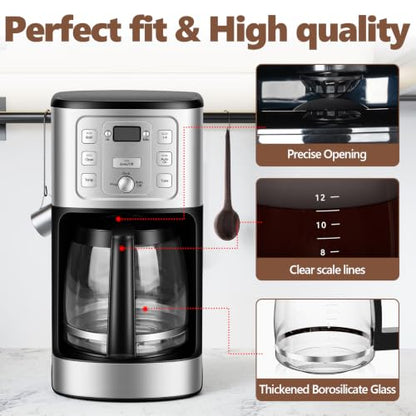 12-Cup Coffee Carafe Replacement Glass for Cuisinart Coffee Makers