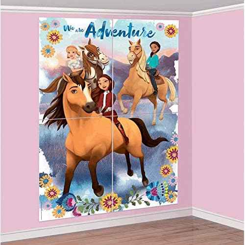 amscan Spirit Riding Free Scene Setter with Photo Props Multicolor 65" x 59", 16 Count