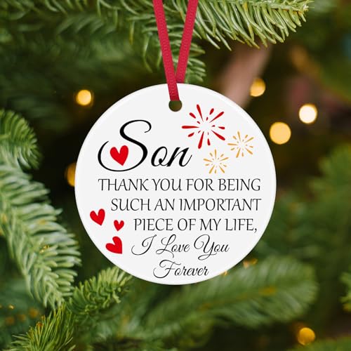 Son Christmas Ornament Gift from Mom - Graduation Birthday Keepsake