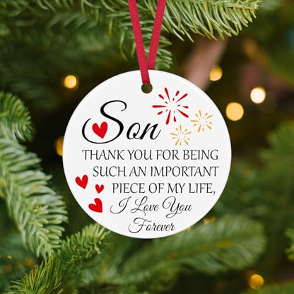 Son Christmas Ornament Gift from Mom - Graduation Birthday Keepsake