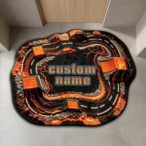 Personalized Off-Road Vehicle Track Rug - Kids Playroom Carpet 8