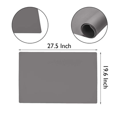 27.5 ''by 19.6 ''Oversize Silicone Placemat for Craft Flexible Multipurpose Huge Extra Large Size Non Slip Waterproof Baking Mat Sheet Grey 1 PCS