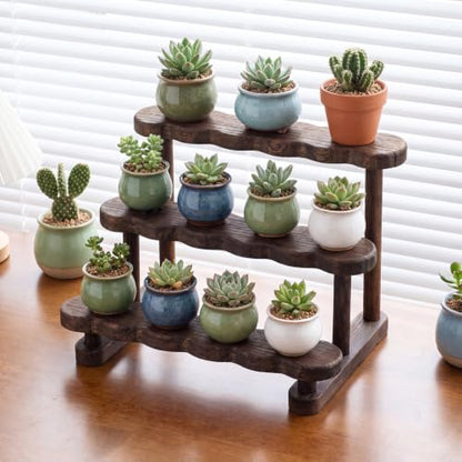 3 Tier Wooden Trinket Shelf Organizer for Collectibles & Decor