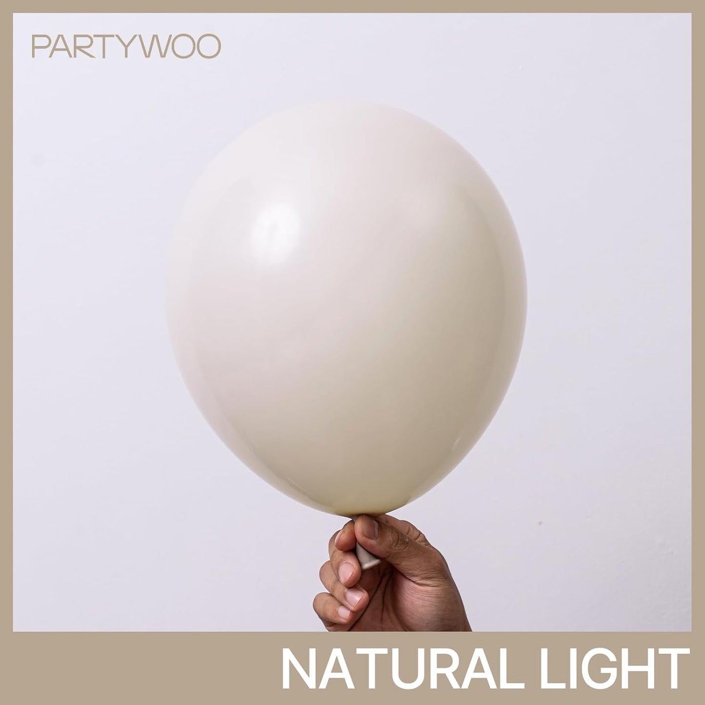 PartyWoo White Sand Balloons - 120pcs Boho Neutral Balloon Arch Kit | 5-18 Inch Sizes for Weddings & Parties