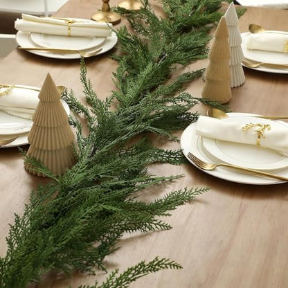 Jutom 9 ft Artificial Cedar Garland - Realistic Christmas Holiday Decor