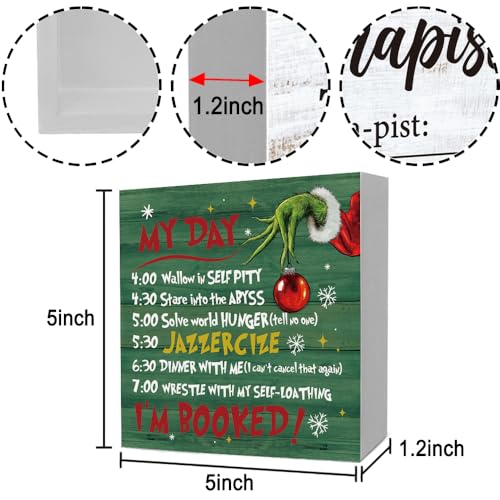 My Day Christmas Wooden Sign - Rustic Holiday Home Decor, 5x5 Inch