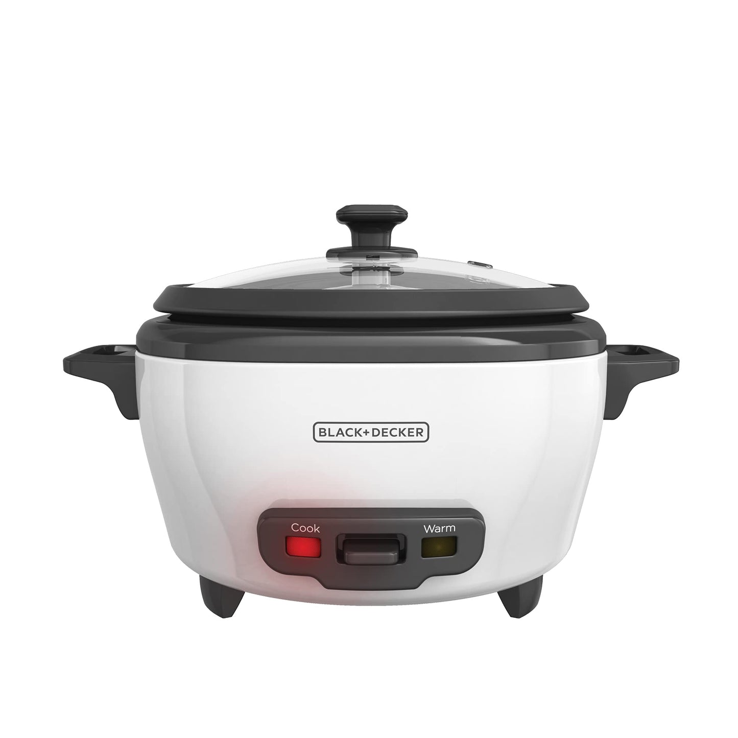 BLACK+DECKER Rice Cooker 6-Cup (Cooked) with Steaming Basket, Removable Non-Stick Bowl, White & IR40V Textile Iron, Standard