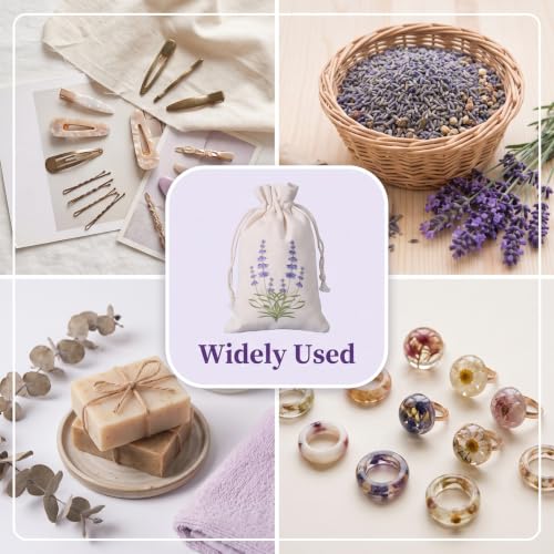 Small Cotton Lavender Sachet Bags - 12 Pack, Drawstring Storage Bags
