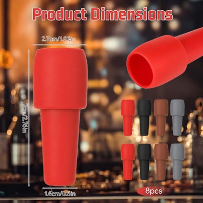 Silicone Wine Stoppers Set - Leakproof, Reusable Bottle Seals for Unfinished Wine
