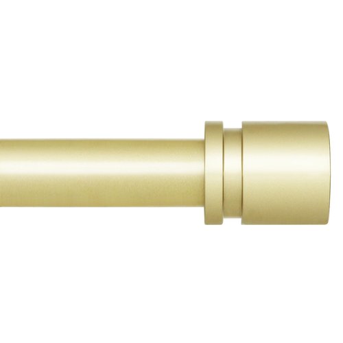 Byondeth Curtain Rods for Windows 16 to 170 Inches Adjustable Length 1 Inch Diameter Window Curtain Rod with Aluminium Finials, Warm Gold