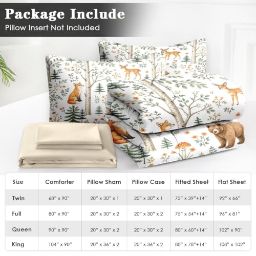 WeCozy Woodland Animals Full Size Comforter Set - Cozy Bedding