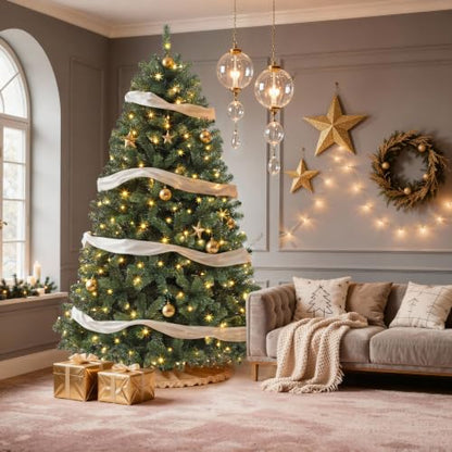Green 6ft Pre-Lit Artificial Christmas Tree with 1000 Tips & 250 LED Lights