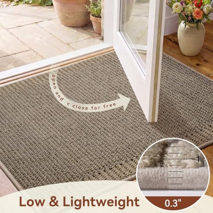 Brown 3x5 Indoor Door Mat Non Slip Washable Entryway Rug - Front Door