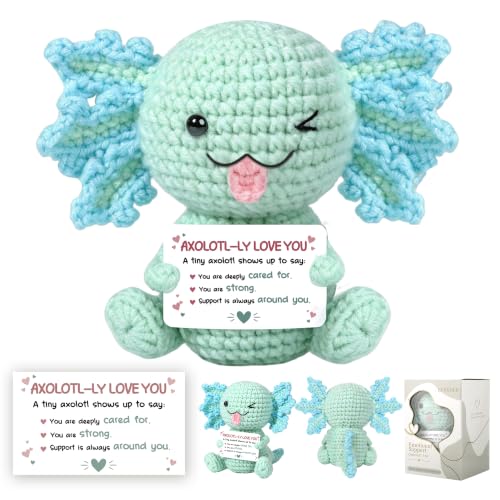Positive Crochet Axolotl Gift for Emotional Support Women Variation