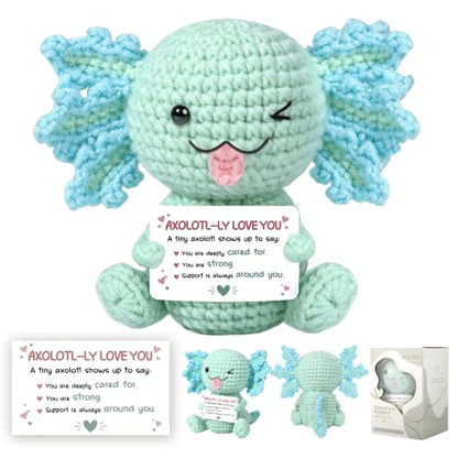 Positive Crochet Axolotl Gift for Emotional Support Women Variation