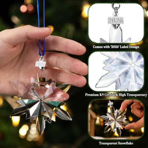 Crystal Snowflake Ornaments Christmas Decor - Chic Style, Pack of 4