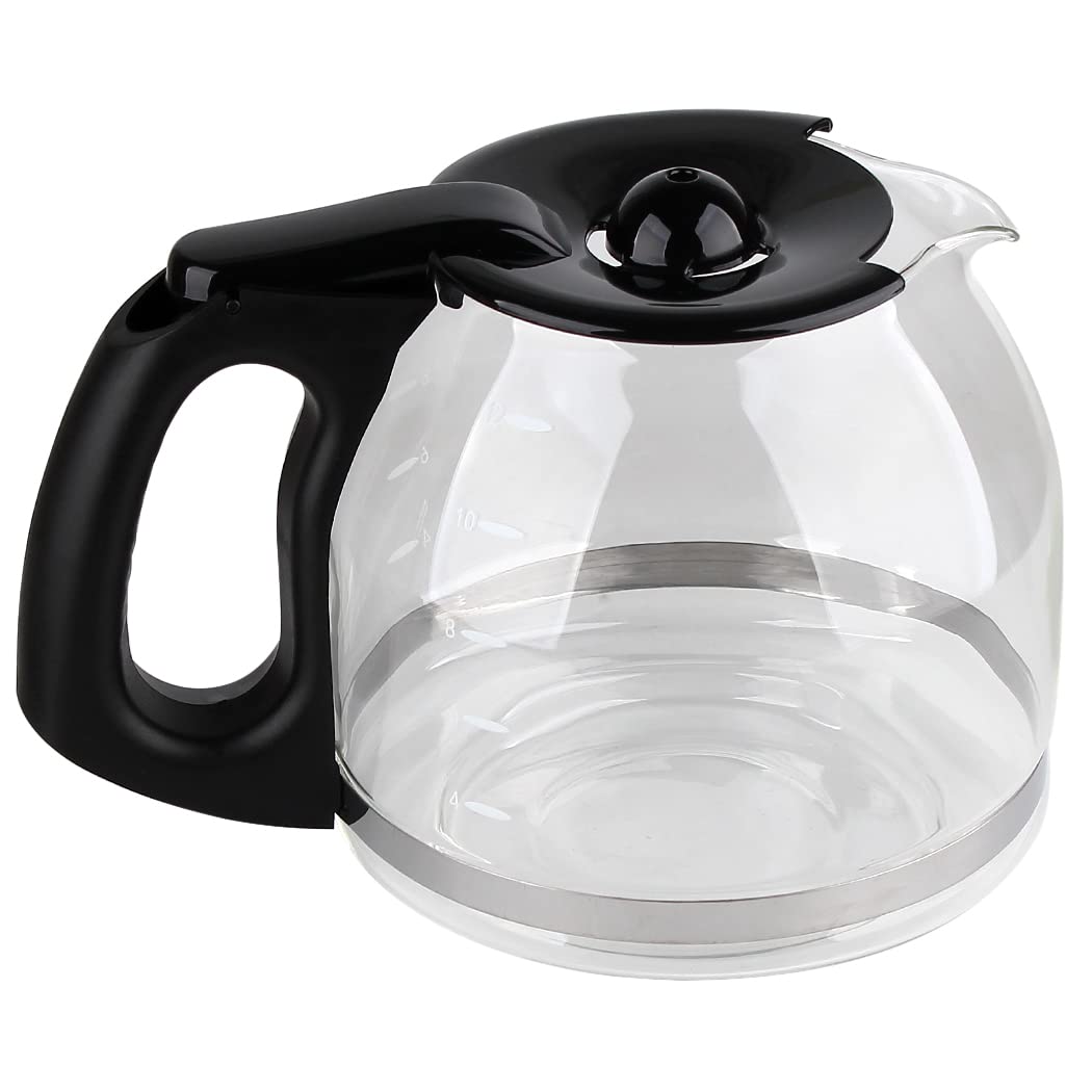 Anbige Replacement Parts 12-Cup Glass Carafe, Compatible with Mr. Coffee Coffee Maker, Replace Part# PLD12-RB, PLD12-RB Series (Black)