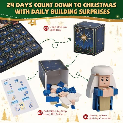 Nativity Advent Calendar 2026 Building Block Set for Kids and Families