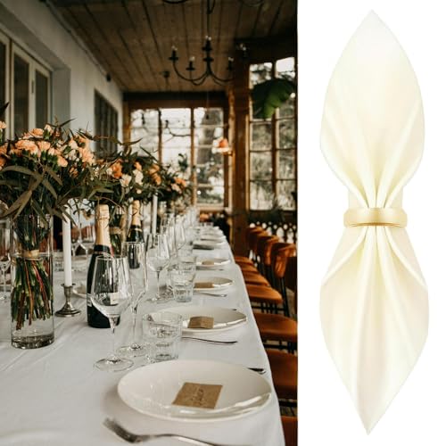 Matte Gold 40 Pcs Semicircle Napkin Rings - Elegant Metal Table Decor