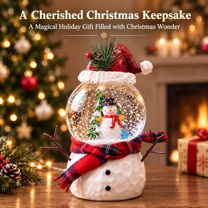 Musical Snow Globe Snowman Decor with Lights & Swirling Snow - Snowman Variant