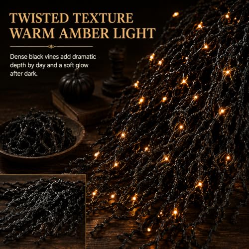 Halloween Spooky Vine Lights Garland for Mantel Door & Window - 3.3ft