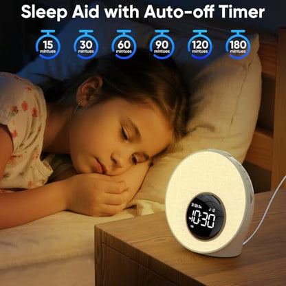 Sunrise Alarm Clock with Wake Up Light & White Noise Machine - New White