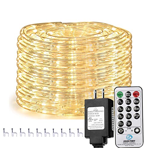 75ft Waterproof LED Rope Lights with Remote Control - Warm White Outdoor Decor