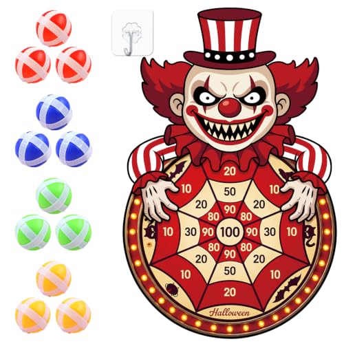 Halloween Dart Board Game with Sticky Balls for Party Decorations