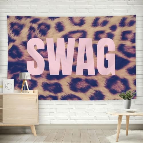 SWAG Leopard Wall Tapestry - Y2K Street Decor for Bedroom Dorm