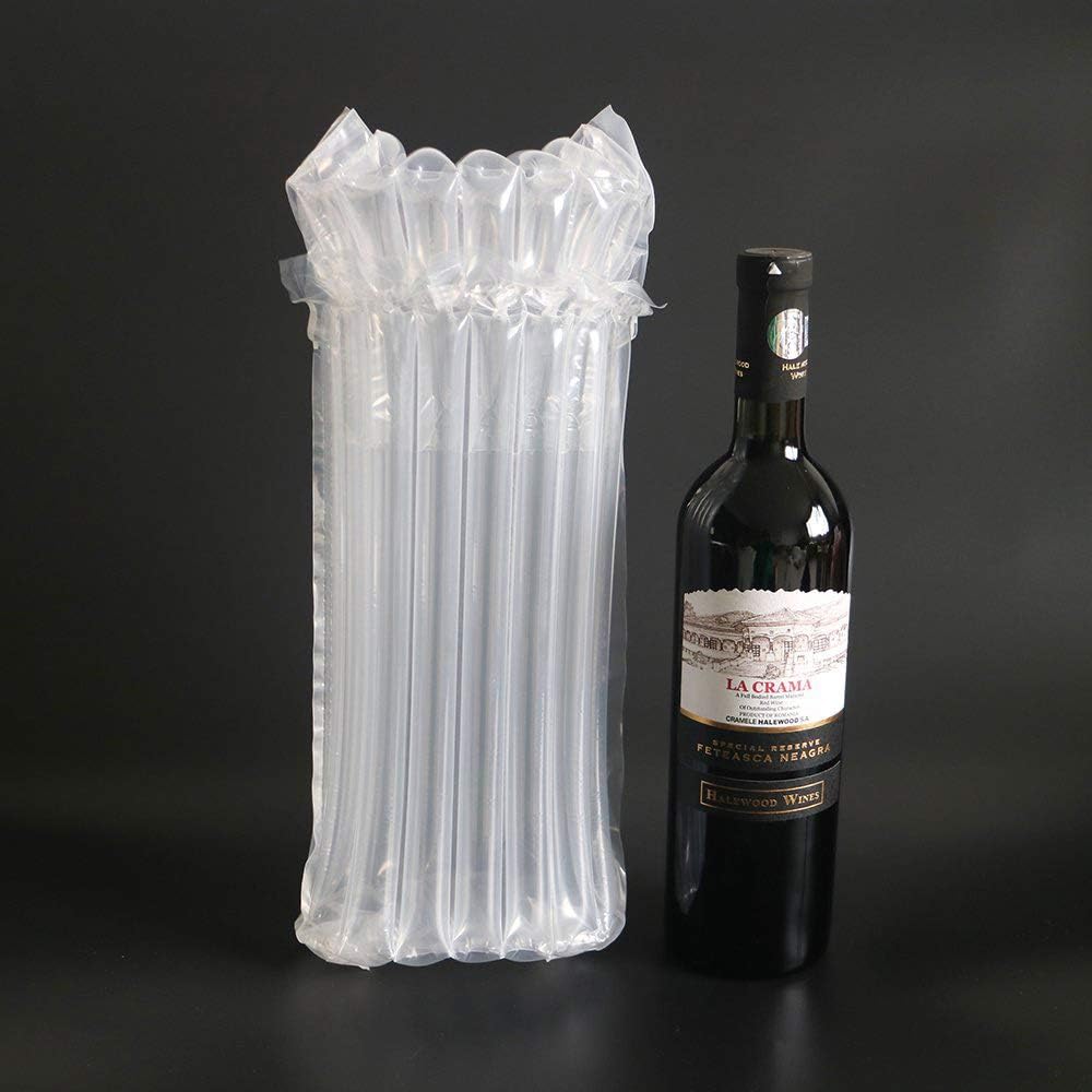 Wine Bottle Protector 6 Packs Bubble Bags With Free Pump Reusable Sleeve Travel Inflatable Air Column Cushion Bag For Packing and Safe Transportation of Glass Bottles in Airplane Cushioning