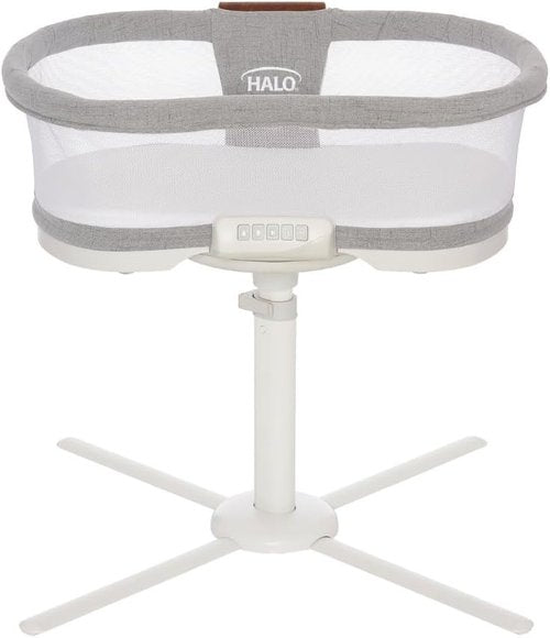 HALO BassiNest Luxe Swivel Sleeper - 360° Rotating Baby Bassinet with Vibrations & White Noise, Dove Grey Tweed