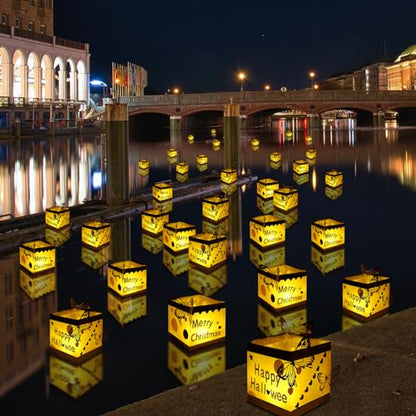 24PCS Floating LED Lantern Kit with Flickering Candles - Waterproof Outdoor Decor - Variation of THIS listing 24