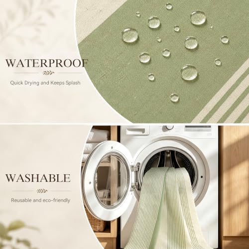 Sage Green Linen Blend Kitchen Tier Curtains - 30W x 36L, Pack of 2