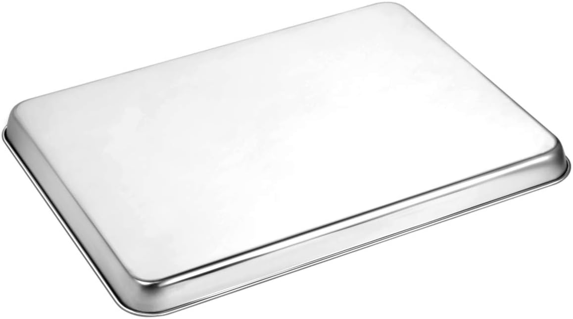 Wildone Baking Sheet Set - 12 PCS Heavy-Duty Stainless Steel Cookie & Toaster Oven Pans | Dishwasher Safe, 9 x 6.7 x 1 Inches