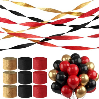 Crepe Paper Streamers 39 Pack - Thickened Party Decorations for Birthdays & Events