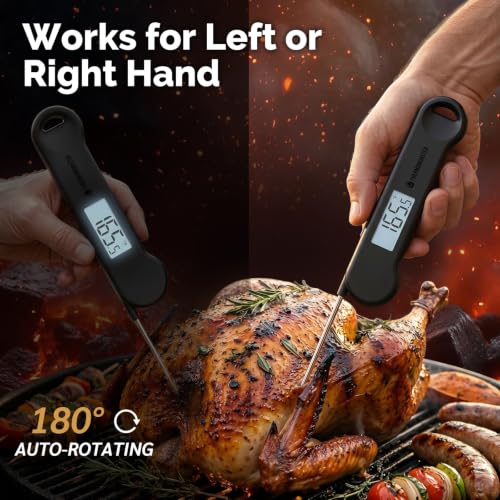Instant Read Meat Thermometer Digital for Grill & Kitchen - Black