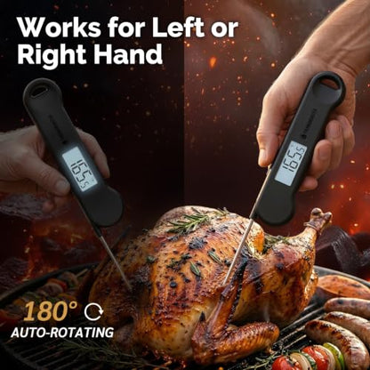 Instant Read Meat Thermometer Digital for Grill & Kitchen - Black