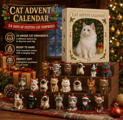 2026 Cat Advent Calendar - 24 Day Christmas Countdown for Cat Lovers - Cat A Variation