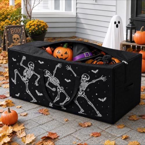 12ft Skeleton Storage Bag - Black 65x30x30 Inches Halloween Skeleton Organizer