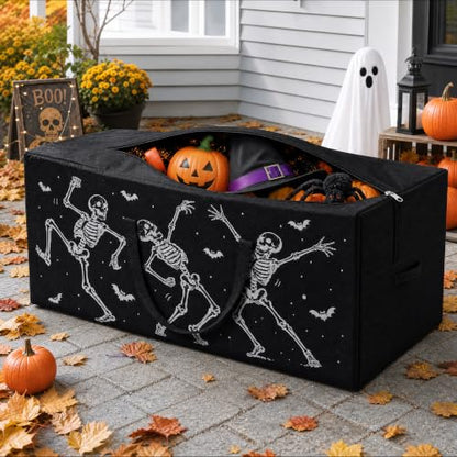 12ft Skeleton Storage Bag - Black 65x30x30 Inches Halloween Skeleton Organizer