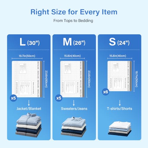 Vacuum Storage Bags with Cordless Pump 16-Piece Combo Set - Space Saver Travel Organizer